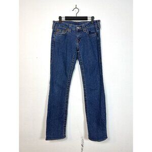 True‎ Religion Straight Jeans Medium Wash Rigid Denim Women’s Size 28 TRW1610